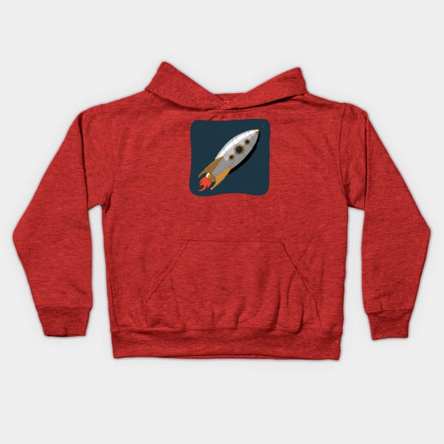 Space Rocket Kids Hoodie by Mako Design 